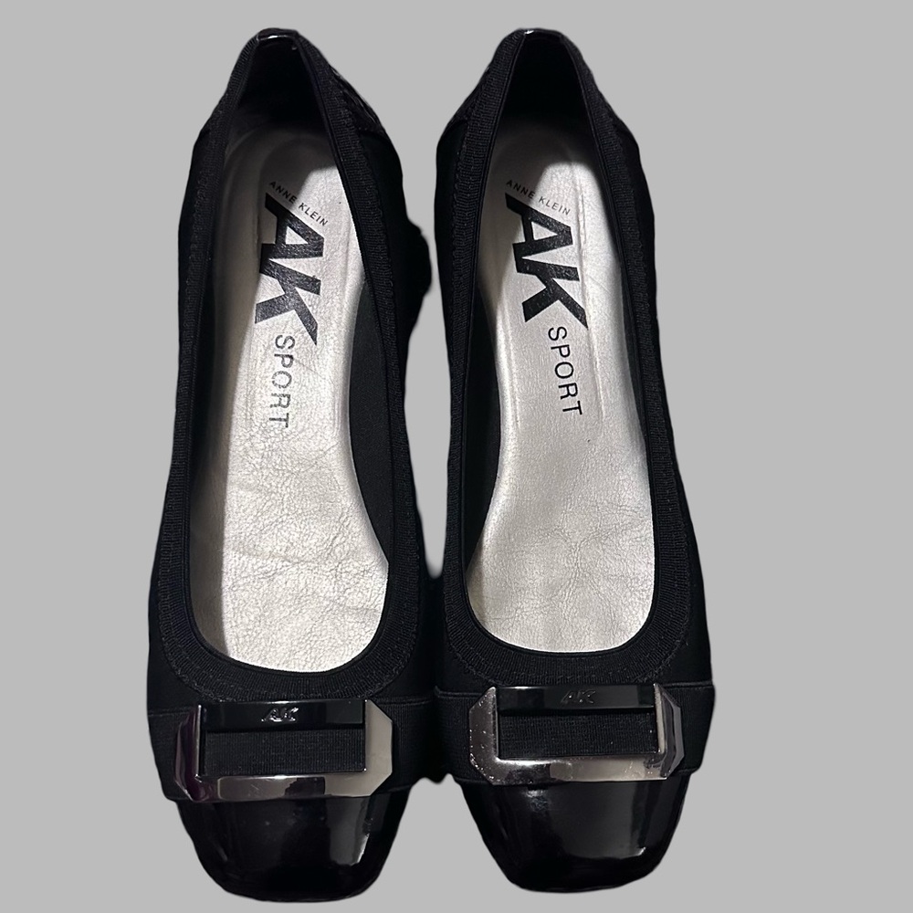 Anne Klein sport uplift round toe low wedge flats